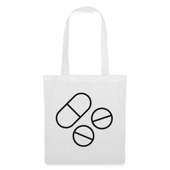 Symbol der Medikamenten-Pillen-Linie - Stoffbeutel - Weiß - Vorne