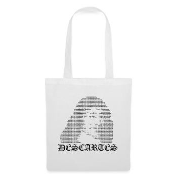 René Descartes ASCII Kunstporträt - Stoffbeutel - Weiß - Vorne
