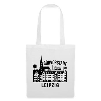 Südvorstadt Leipzig Silhouette - Stoffbeutel - Weiß - Vorne