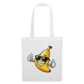 Banane mit Sonnenbrille Lustiger Sommer Spaß - Stoffbeutel - Weiß - Vorne