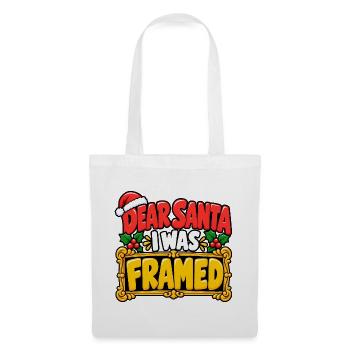 Dear Santa I Was Framed - Stoffbeutel - Weiß - Vorne
