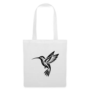 Schwarzer Kolibri Minimalistisch - Stoffbeutel - Weiß - Vorne