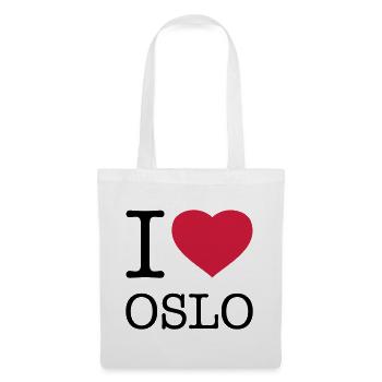 I LOVE OSLO Norwegen - Stoffbeutel - Weiß - Vorne
