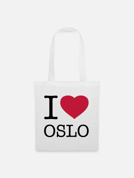 Jeg ELSKER OSLO Norge - Stoffveske - hvit