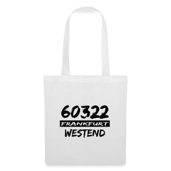 60322 Frankfurt Westend - Stoffbeutel - Weiß - Vorne