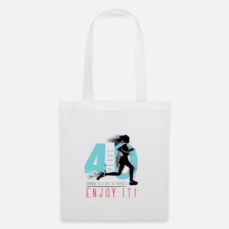 Runner - anniversaire 40 - Sac en tissu - blanc