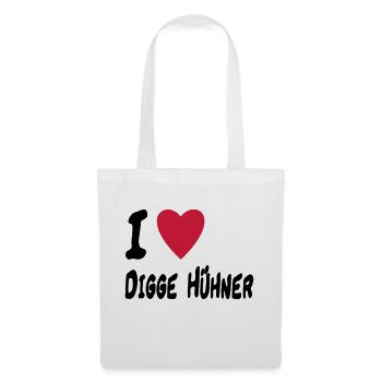 i love digge huehner - Stoffbeutel - Weiß - Vorne