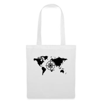 Boussole mondiale - Sac en tissu - blanc - Devant