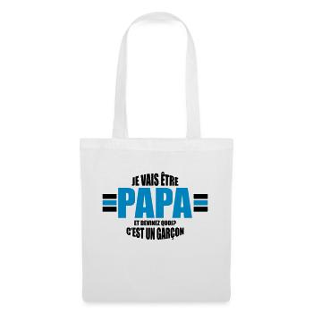 je vais être papa et devinez quoi c'est un garçon - Sac en tissu - blanc - Devant