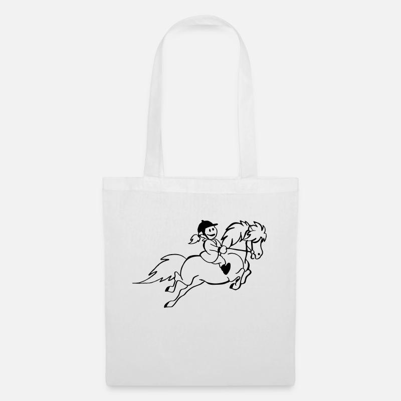 Pony Reiter - Stoffbeutel - Weiß