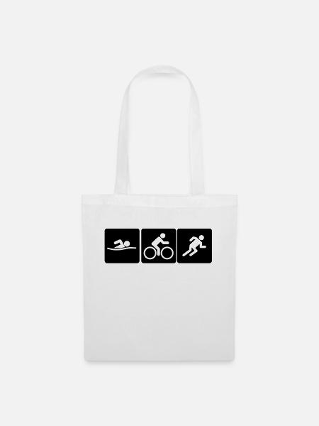 Swim Bike Run Triathlon - Tote Bag - white
