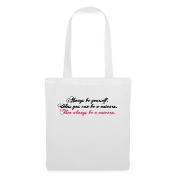 toujours être soi-même texte drôle de Licorne - Sac en tissu - blanc - Devant
