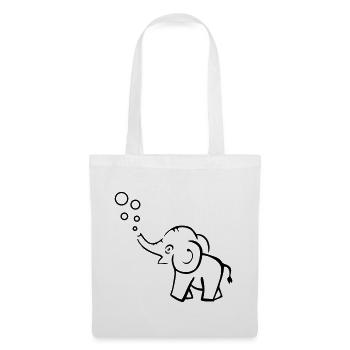 Elefant macht Blasen - Stoffbeutel - Weiß - Vorne