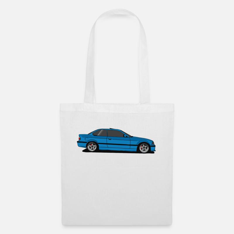 Bimmer e36 blau - Stoffbeutel - Weiß