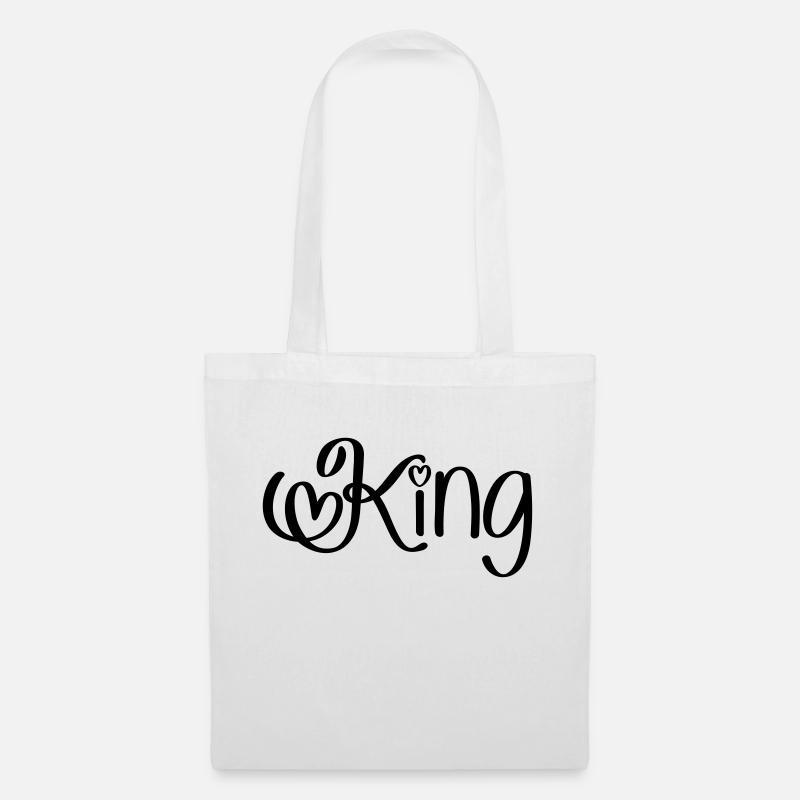 King mit Herz - Stoffbeutel - Weiß