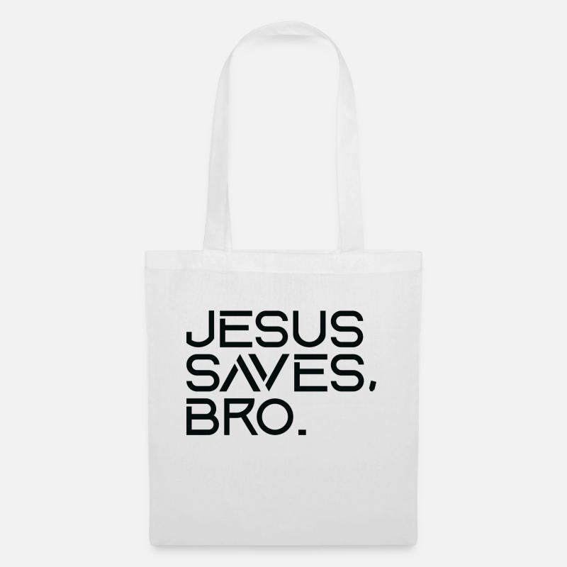 Jesus Saves Bro - Stoffbeutel - Weiß