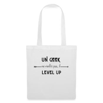 un geek ne vieillit pas il level up - Sac en tissu - blanc - Devant
