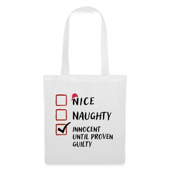 Freches nettes unschuldiges, lustiges Weihnachtsgeschenk - Stoffbeutel - Weiß - Vorne