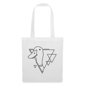 Canard en forme géométrique - Conception d’art au trait - Sac en tissu - blanc - Devant