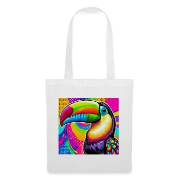 Tukan Pop Art - Stoffbeutel - Weiß - Vorne
