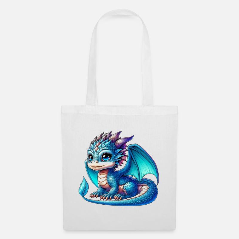 Drache - Stoffbeutel - Weiß