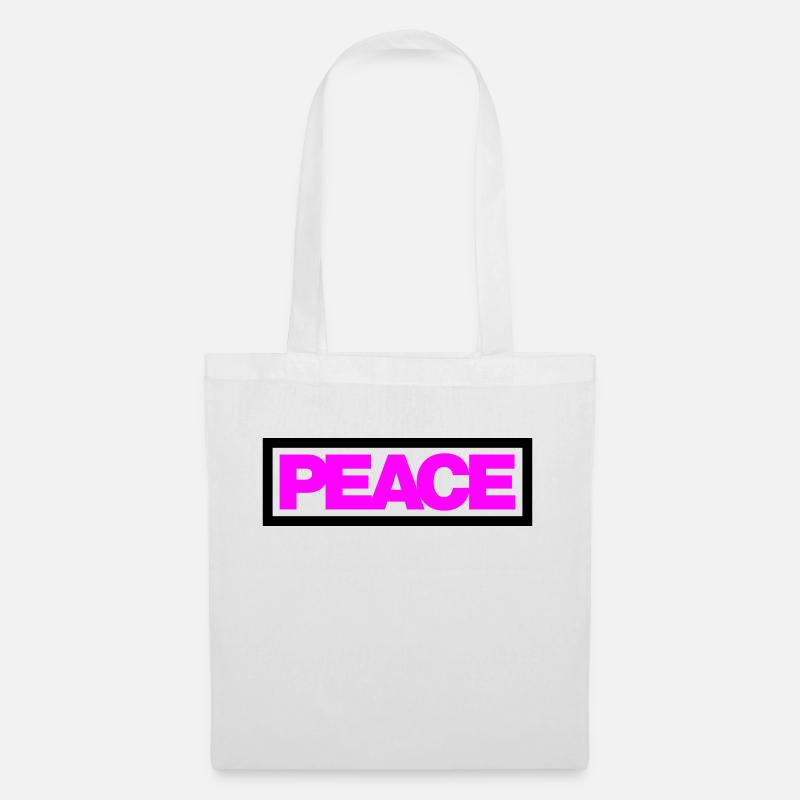 Typo PEACE Kontur 2C - Stoffbeutel - Weiß