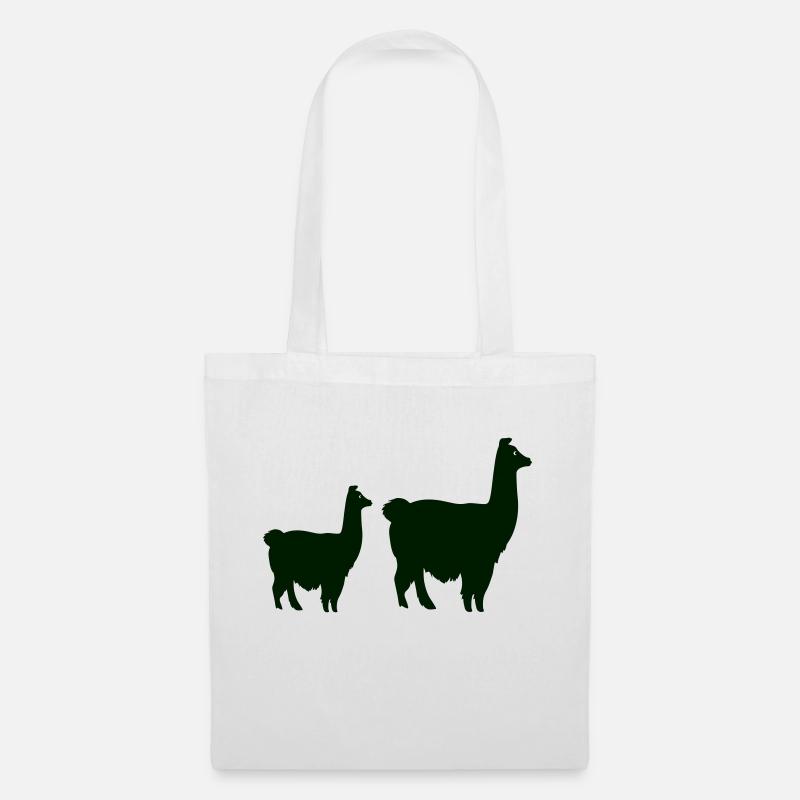 lama silhouette - Stoffbeutel - Weiß