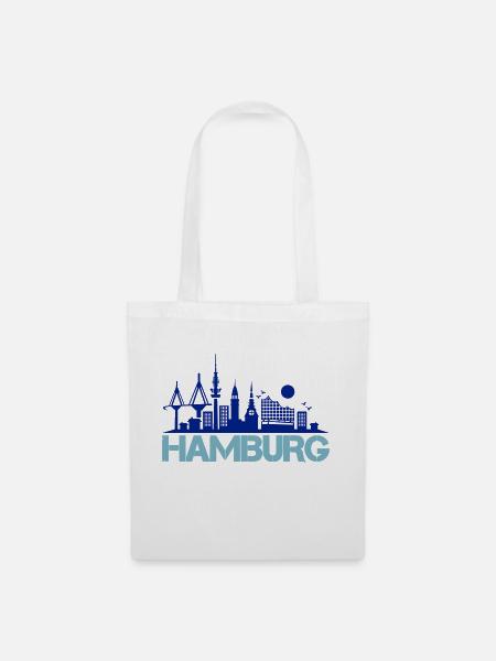 hamburg skyline 1 - Stoffbeutel - Weiß