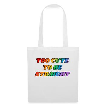 Trop mignon pour être hétéro - LGBTQ humour drôle - Sac en tissu - blanc - Devant