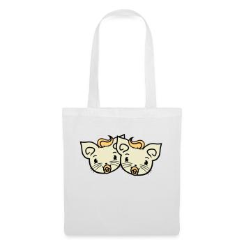 2 pacifiers cats Two baby siblings twins - Tote Bag - white - Front
