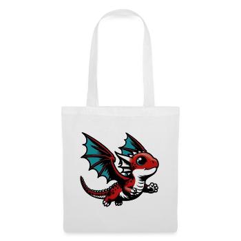 Drache - Stoffbeutel - Weiß - Vorne