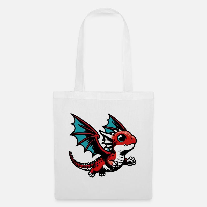 Drache - Stoffbeutel - Weiß