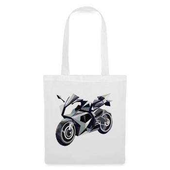 Moto futuriste au design géométrique - Sac en tissu - blanc - Devant