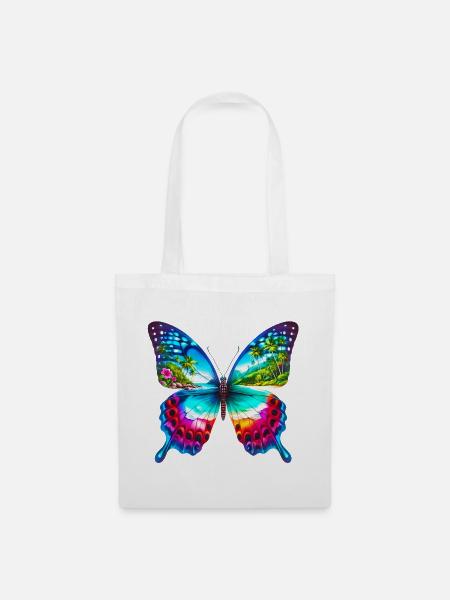 Schmetterling - Stoffbeutel - Weiß