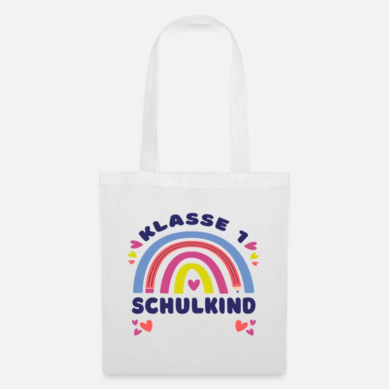 Einschulung Schulkind + Name des Kindes - Stoffbeutel - Weiß