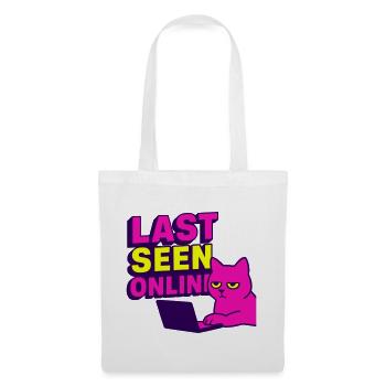 Last seen online: Meme design with annoyed cat - Tote Bag - white - Front