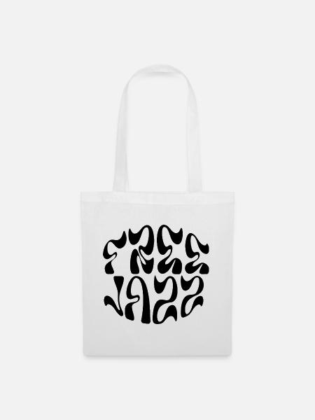 Wellenförmiges Free-Jazz-Logo-Design - Stoffbeutel - Weiß