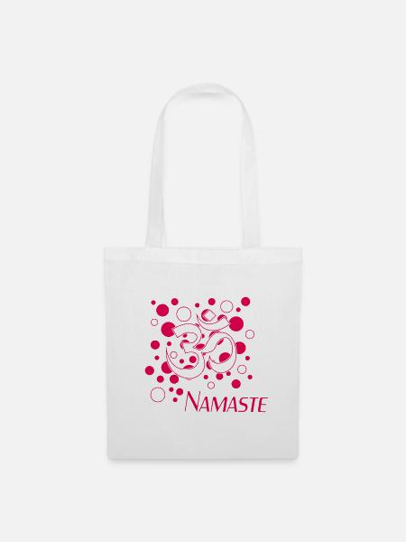 Om Namaste Pink Kreisdesign - Stoffbeutel - Weiß
