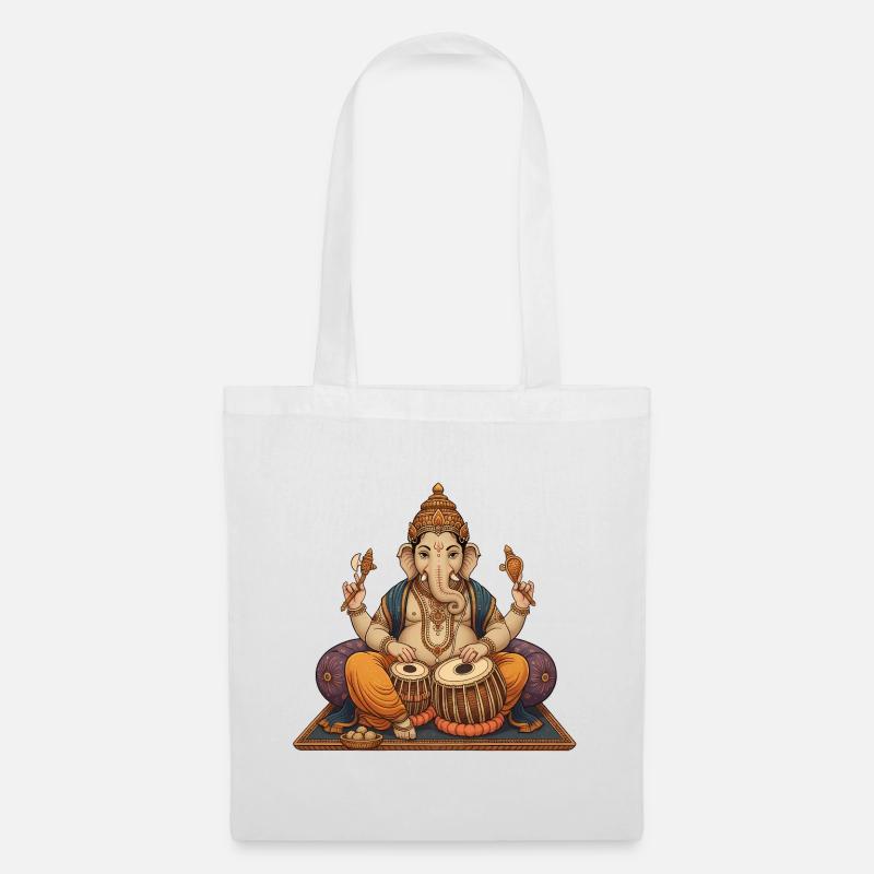 Ganesha Tabla - Stoffbeutel - Weiß