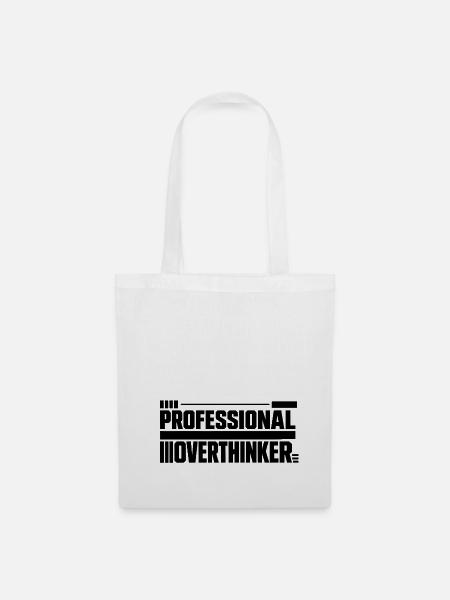 Introvertiert professional Overthinker - Stoffbeutel - Weiß