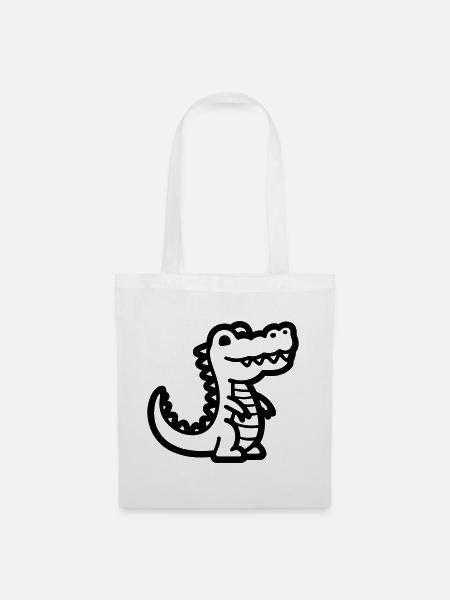 Alligator - Stoffbeutel - Weiß