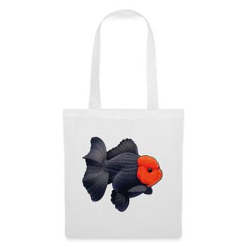Grade Black Oranda with Red Head HQ Goldfish - Stoffbeutel - Weiß - Vorne