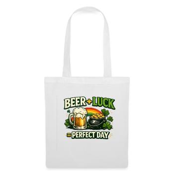 Bierglück Perfekter Tag - Stoffbeutel - Weiß - Vorne