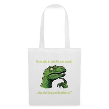 Mème de dinosaure drôle dans le dessin animé - Si tu tournes - Sac en tissu - blanc - Devant