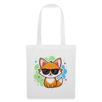 Renard Lunettes Pop - Sac en tissu - blanc - Devant