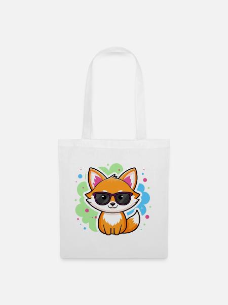 Fuchs-Pop-Brille - Stoffbeutel - Weiß