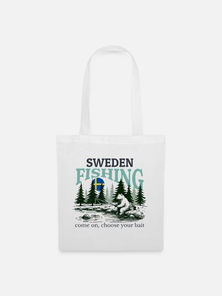 Schweden Angeln Angeltour - Stoffbeutel - Weiß