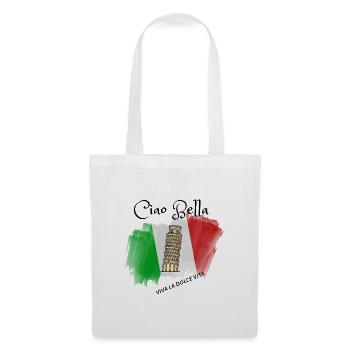 Leaning Tower on Italian Flag Brush - Tote Bag - white - Front