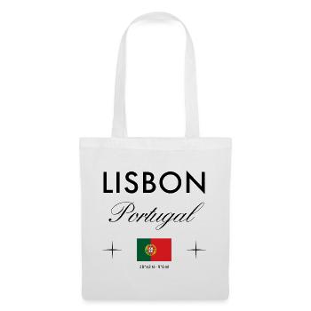 Lisbon Portugal Coordinates Travel Souvenir - Tote Bag - white - Front