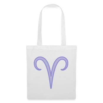 Widder-Tierkreiszeichen-Symbol Pastel Lila - Stoffbeutel - Weiß - Vorne